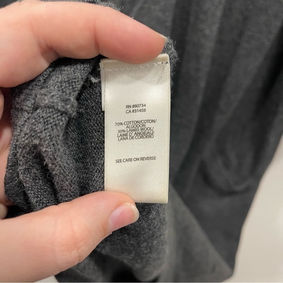 Vintage BCBGMaxAzria Cotton Lambswool Billow Sleeve Shift Dress Medium Grey - Picture 6 of 8